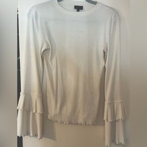 Who What Wear cream bell sleeve ribbed top